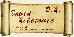 David Miletović vizit kartica